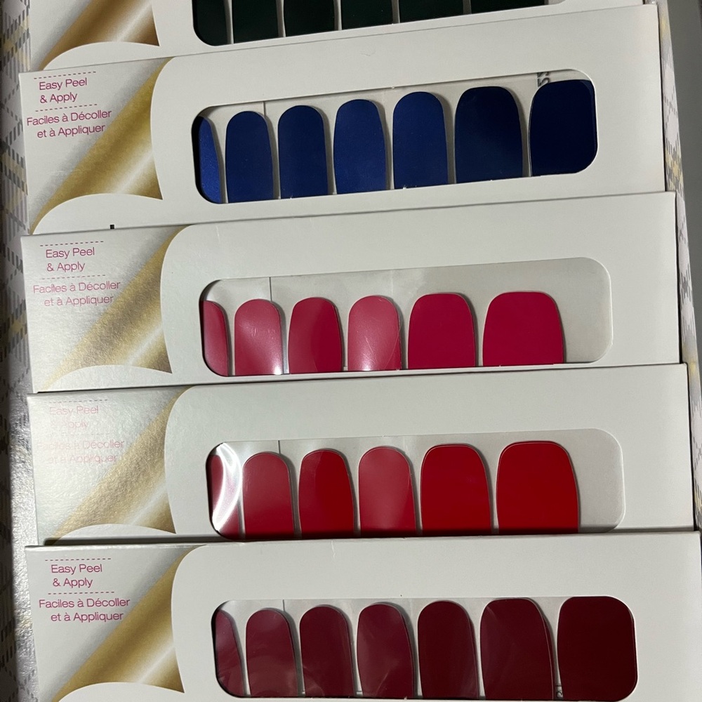 Color Street Nail Wraps - Naughty or Ice, Kissing Booth, Carmine Shine